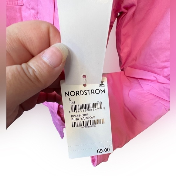 𝅺nwt BP Women’s Quilted Lined Shirt Jacket Pink Yarrow Sz Large, Button Down - Picture 5 of 11